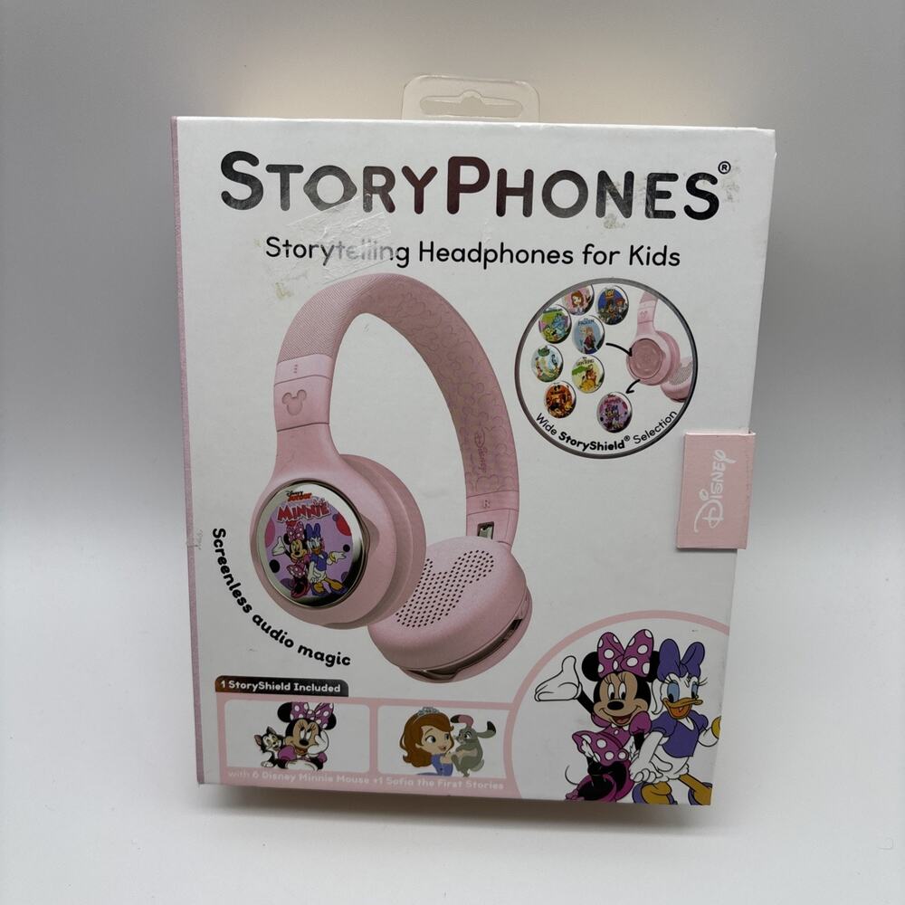 Disney Story Phones Storytelling Headphones for Kids w/ 1 Story Shield Pink